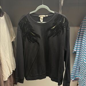 Black Sequin Embellished Women's Top